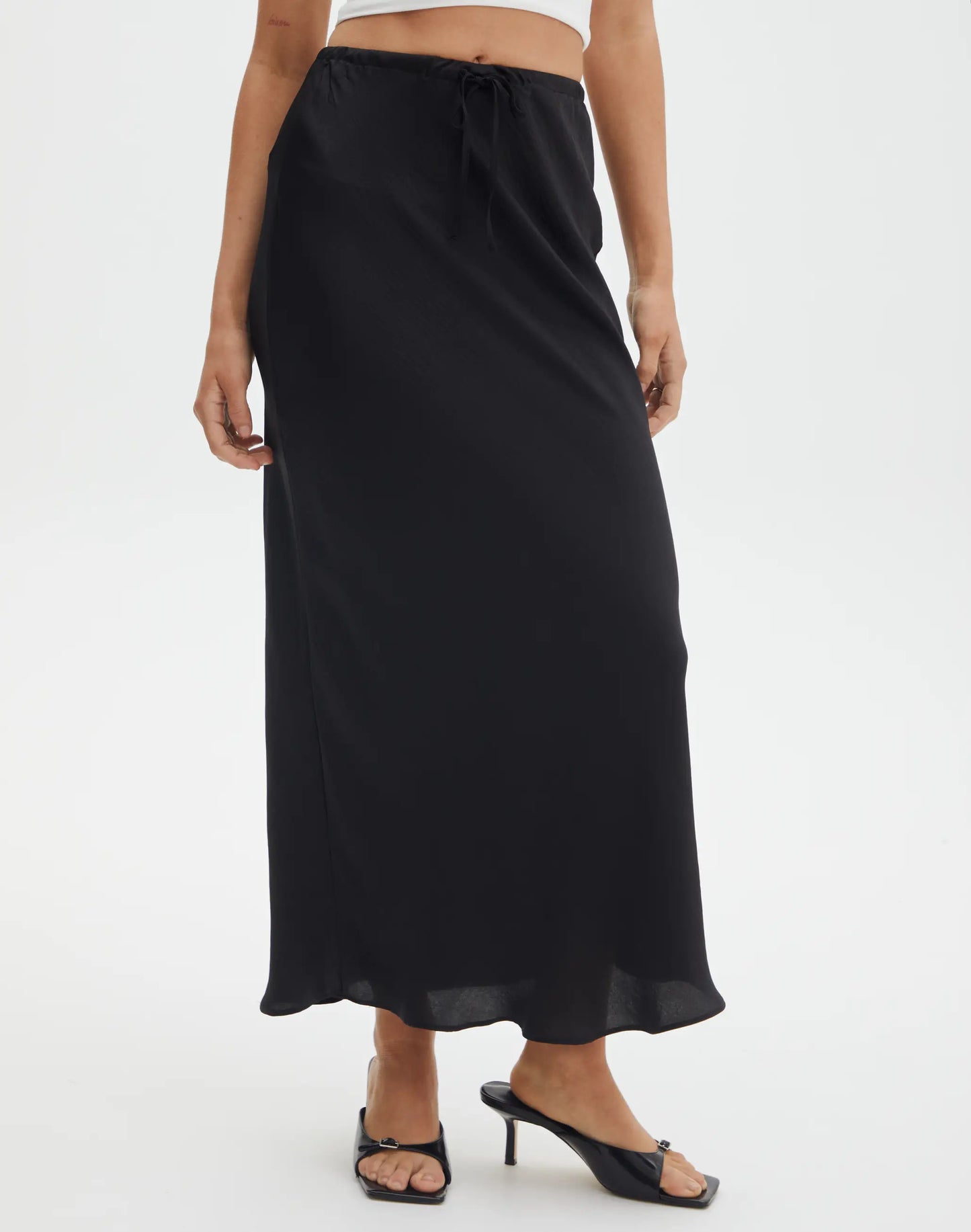 Satin Draw String Long Skirt - Wild and Heart